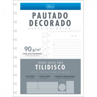 REFIL TILIDISCO COLEGIAL COM PAUTA DECORADO 80 FOLHAS
